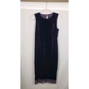 A Pea In The Pod Women's Maternity Lace Hem Velvet Dress Purple M Whimsygoth